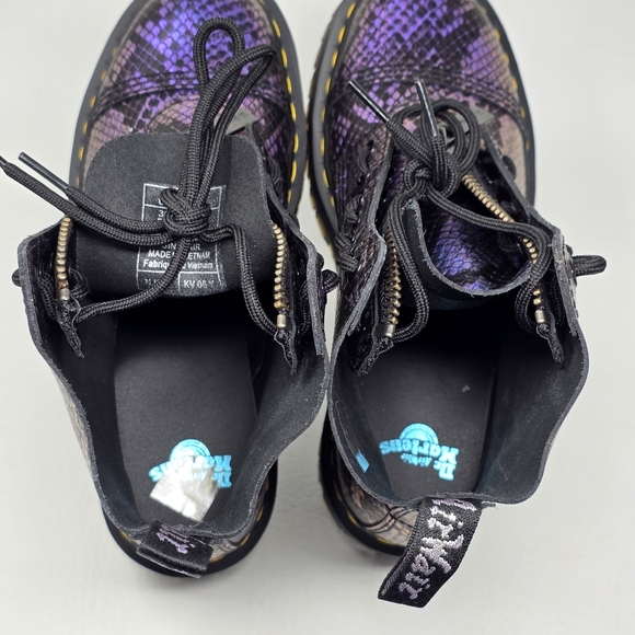 Dr. Martens Sinclair Boots Womens Size 8 Purple Snake Platform Zip Lace Up New - Picture 9 of 11